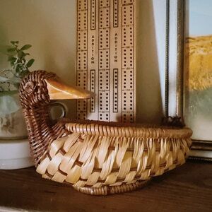 Woven Duck Basket - Natural Brown Tones